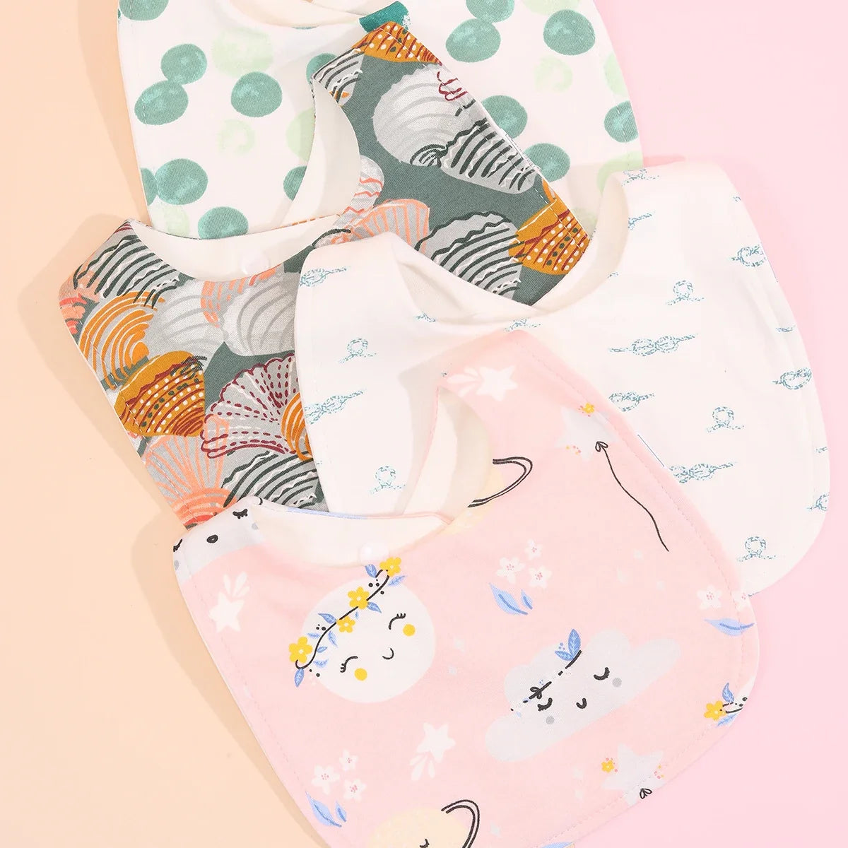 Cotton Baby Bib Set - Adjustable Soft Infant Feeding Bibs Burp Cloths Bandana Scarf for Boys & Girls