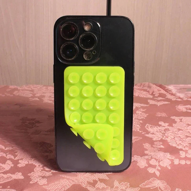 Silicone Suction Cup Phone Case Mount - Double-Sided Hands-Free Strong Holder for iPhone & Android Car Mirror Kitchen Bathroom Use