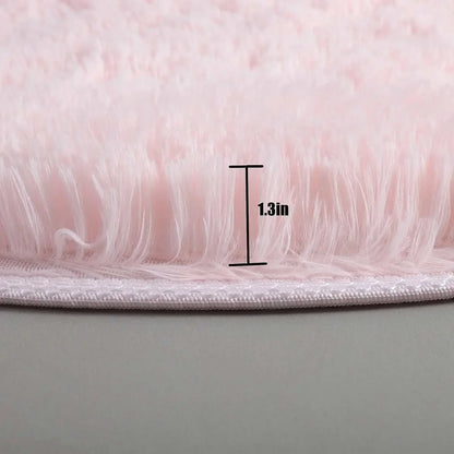 Super Soft Plush Round Rug - Fluffy Thick-Pile Carpet for Bedroom, Living Room, Kids Room & Salon Decor