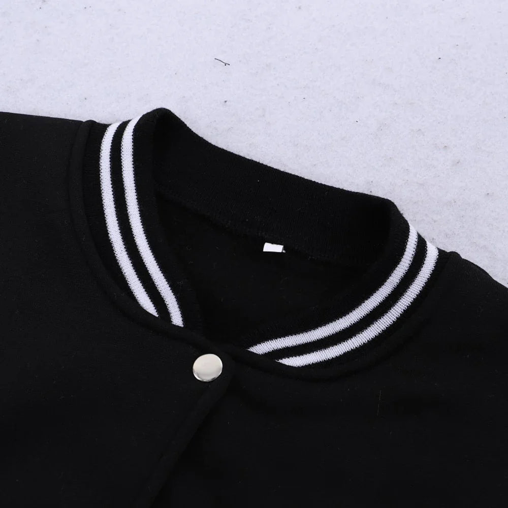 New York 23 Letter Print Women’s Harajuku Fleece Baseball Jacket – Vintage Button-Up Loose Streetwear Jersey Coat