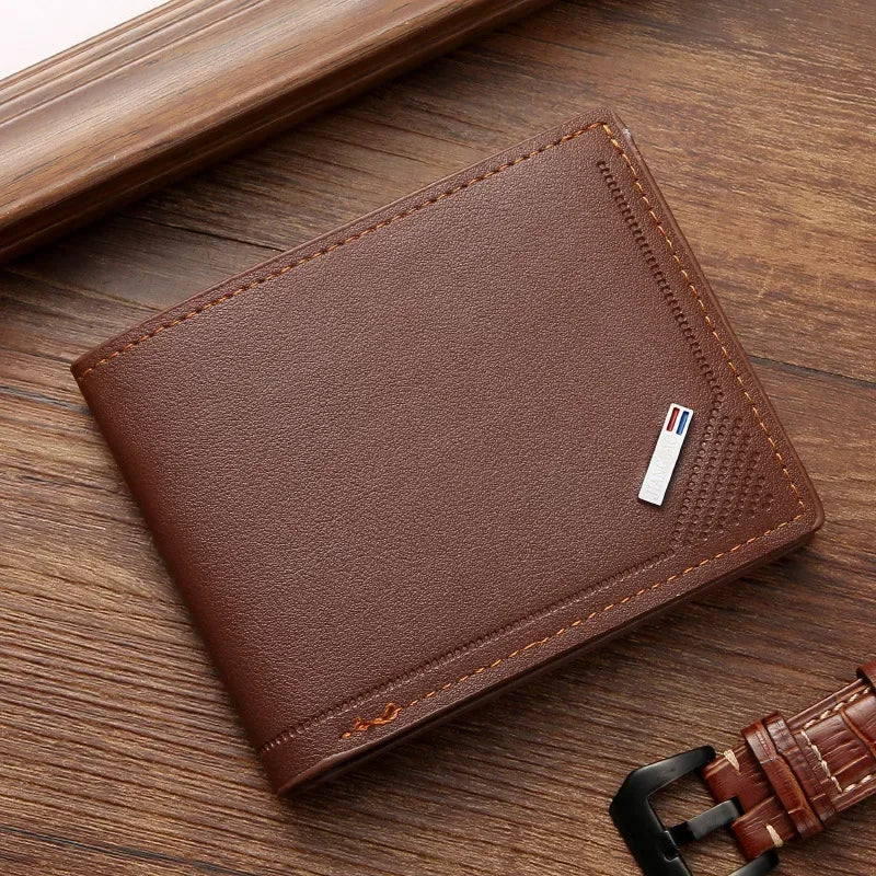 Men’s Leather Minimalist Wallet – Thin, Foldable Soft Leather Short Wallet