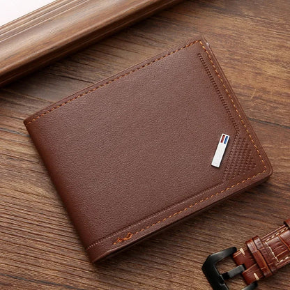 Men’s Leather Minimalist Wallet – Thin, Foldable Soft Leather Short Wallet