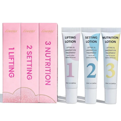 Lomansa Lash Lift Kit - Eyelash Perm & Eyebrow Lamination Set with Step 1#2#3#4 Lifting Lotion Tools
