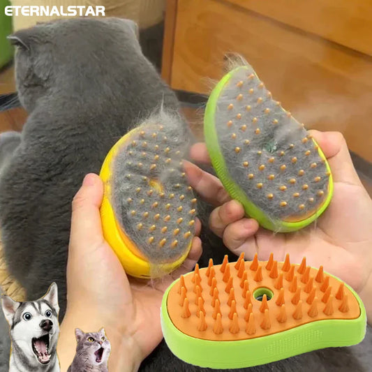 3 in 1 Electric Pet Grooming Tool - Cat and Dog Steamy Brush, Steam Brush, and Electric Sprayer for Massage and Shedding