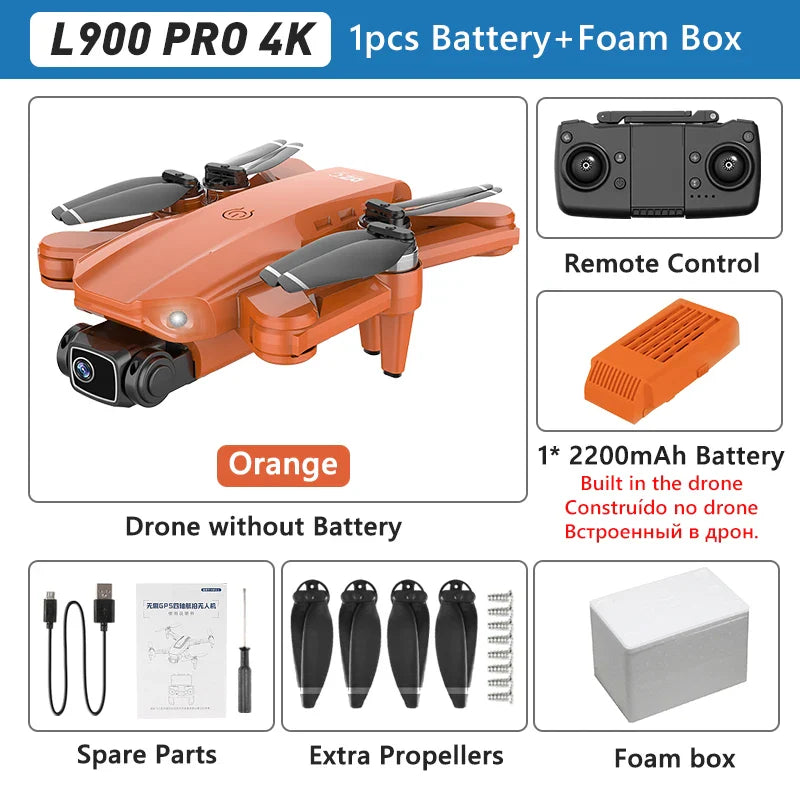LYZRC L900 PRO GPS Drone – 4K HD Dual Camera, 5G WiFi, Brushless Motor, FPV Quadcopter, Foldable Aerial Photography Drone