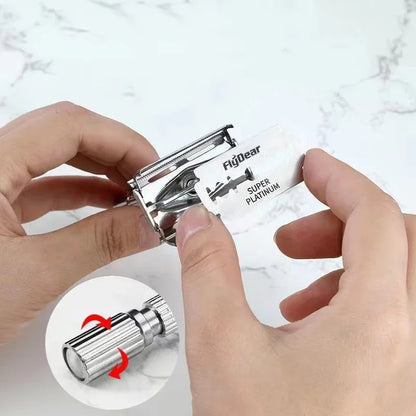 Men's Folding Shaving Razor – Stainless Steel Straight Razor with Blade Holder for Facial Hair, Barber Shaving Tool