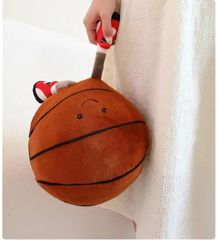 CM Sports Plush Toy — Football & Basketball Dolls, Creative Pillow & Interactive Pet Ball for Dogs & Cats