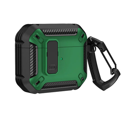 Carbon Fiber AirPods Case for Pro 1/2 & AirPods 3 – Shockproof Headset Cover with Switch Design for Men