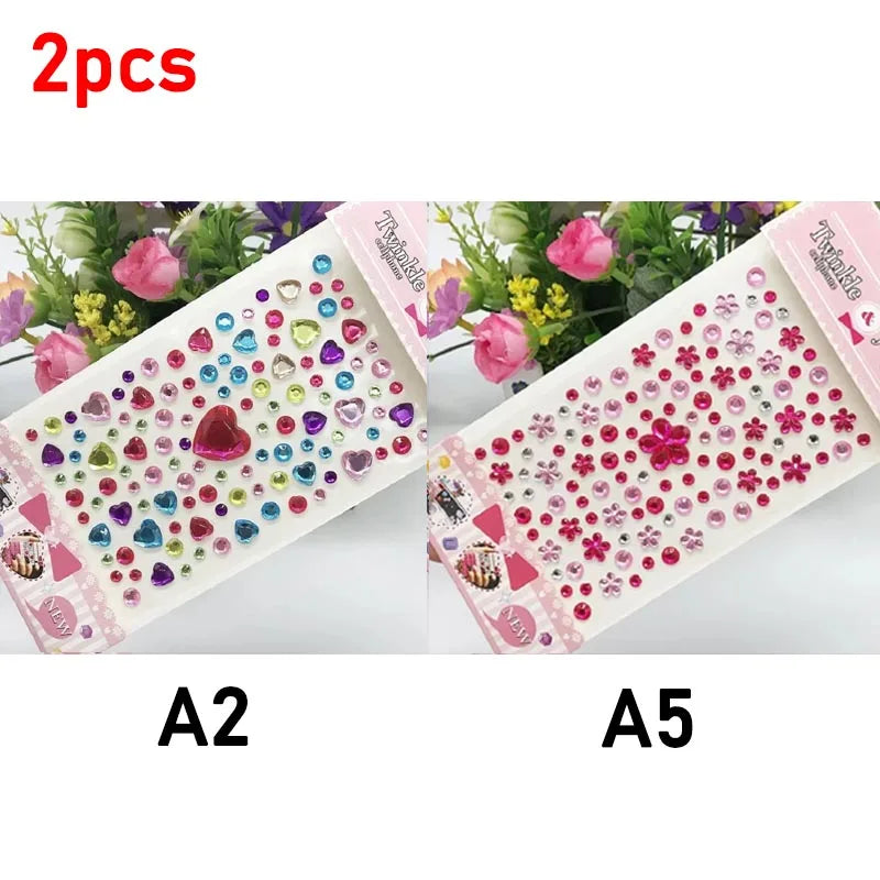 Glitter Face Rhinestone Stickers - Kids Eye & Face Diamond Jewels for Festival Makeup, Parties & Creative Looks
