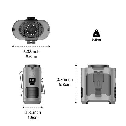 Socool 10000mAh Portable Waist & Neck Fan — Handheld Ultra-Strong Wind with Phone Charging & LED Light for Outdoor Work