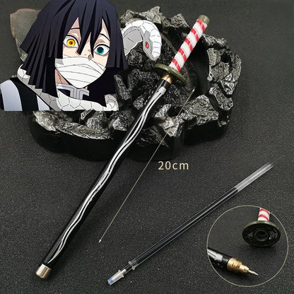 Demon Slayer Gel Pen - 0.5mm Black Ink Anime Sword Design Pen for Students, Cosplay Fans and Gifts