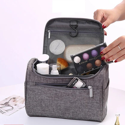 Waterproof Cosmetic Bag Travel Organizer - Makeup Bag for Women and Men, Bathroom Toiletry Pouch Wash Neceser, Hook Up Design
