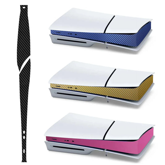 PS5 Slim Carbon Fiber Skin Cover Sticker – Center Console Decal Protective Wrap for PlayStation 5 Accessories (2025 Edition)