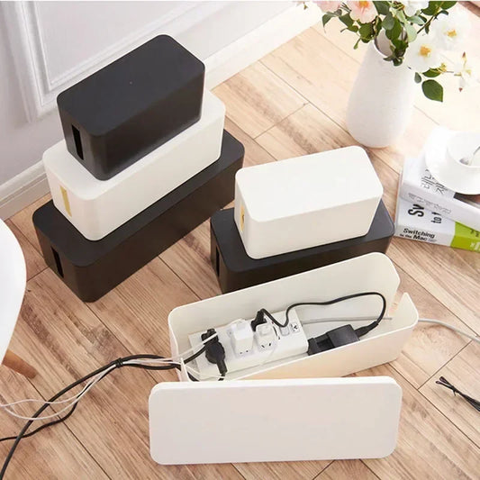 Cable Storage Box & Wire Organizer – Power Strip, Socket & Charger Management Case for Desk and Network Cables