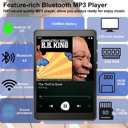 Famue PA03 Android MP3/MP4 Player - 48GB HiFi Lossless Audio with 2.8-Inch Screen, WiFi & Bluetooth