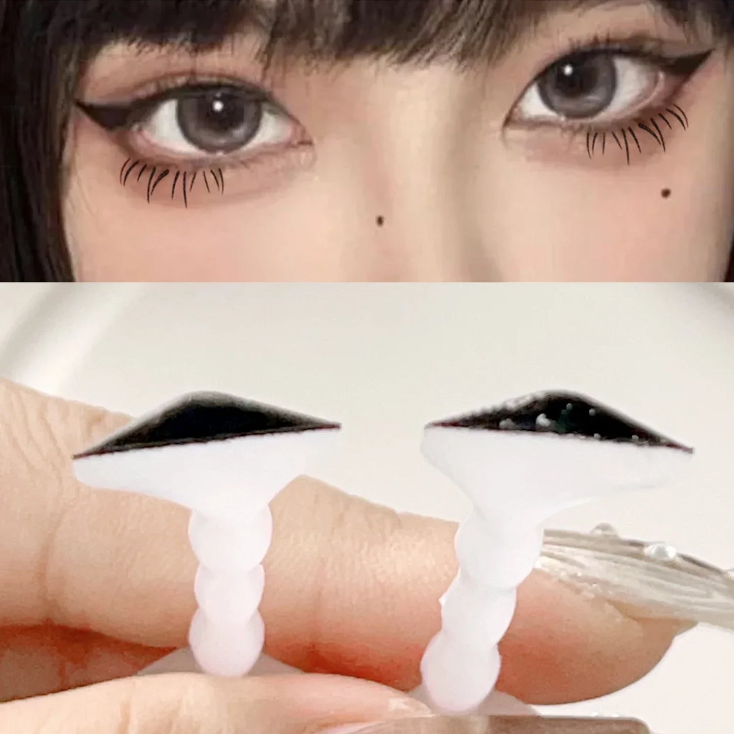 Double-Ended Eyeliner Stamps Set - Long-Lasting Template with Ink for DIY Eye Liner Extension & Makeup Stencils Tools