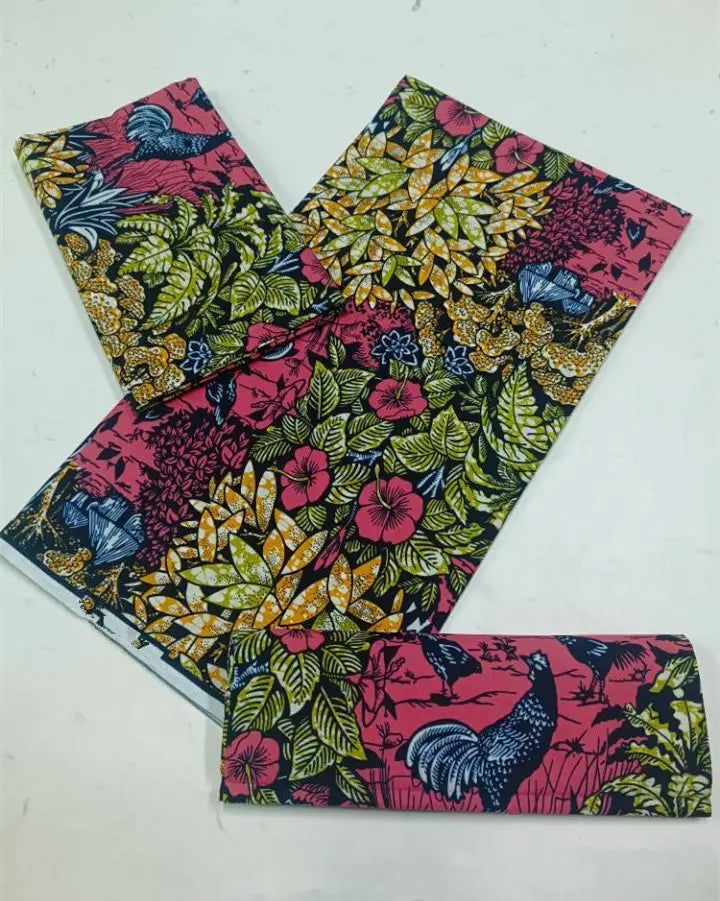 100% Cotton Ankara Fabric - High Quality African Print Batik Real Wax Pagne 6 Yards for Stylish Sewing