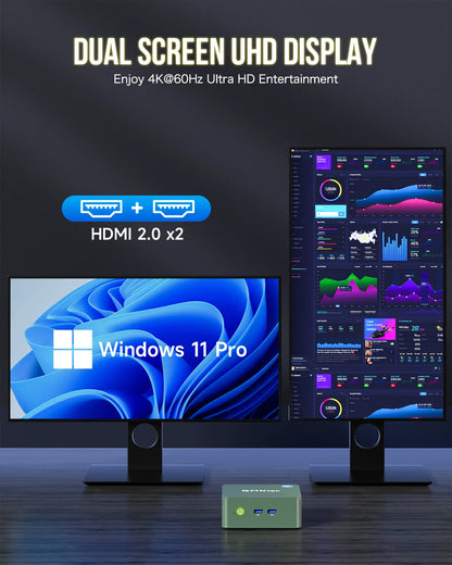 GMKtec G3 Mini PC – Intel Alder Lake N100, Windows 11 Pro, 8/16GB RAM, 256/512GB SSD, WiFi 6 & BT5.2 Desktop Computer