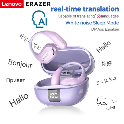 ERAZER XT66PRO Bluetooth Earphones – ASMR Headsets, DIY App, AI Translator, Wireless Earbuds with 13-Hour Battery Life & Display