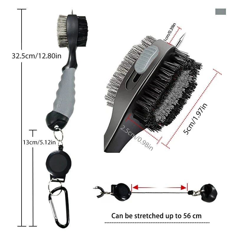 Golf Club Brush – 2-Sided Groove Cleaner Kit for Putter, Wedge & Ball, Golf Accessories