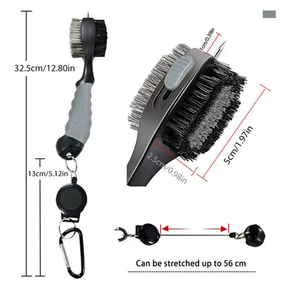 Golf Club Brush – 2-Sided Groove Cleaner Kit for Putter, Wedge & Ball, Golf Accessories