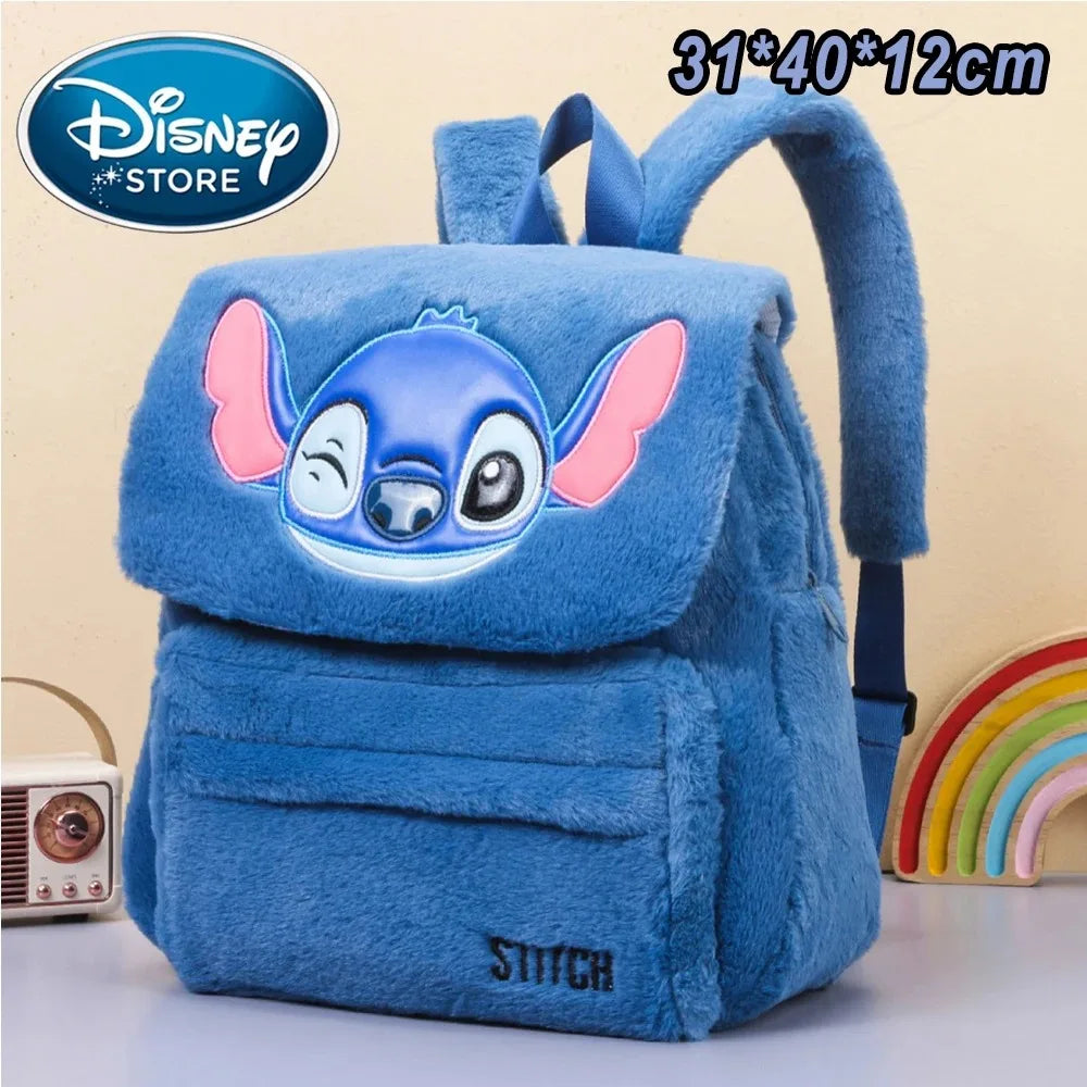 Disney Stitch Plush Backpack – Large-Capacity Cartoon School Bag for Kids & Kindergarten Gift