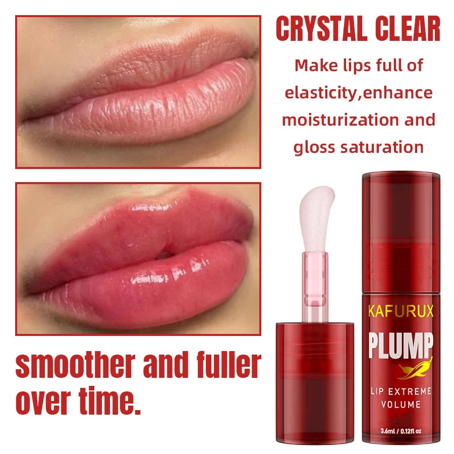 Lip Plumping Oil Gloss - Long-Lasting Moisturizing Lip Serum for Fuller-Looking Lips