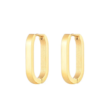 Classic Stainless Steel Hoop Earrings - Heart, Star, Oval & Geometric Punk Hip Hop Jewelry for Women & Men