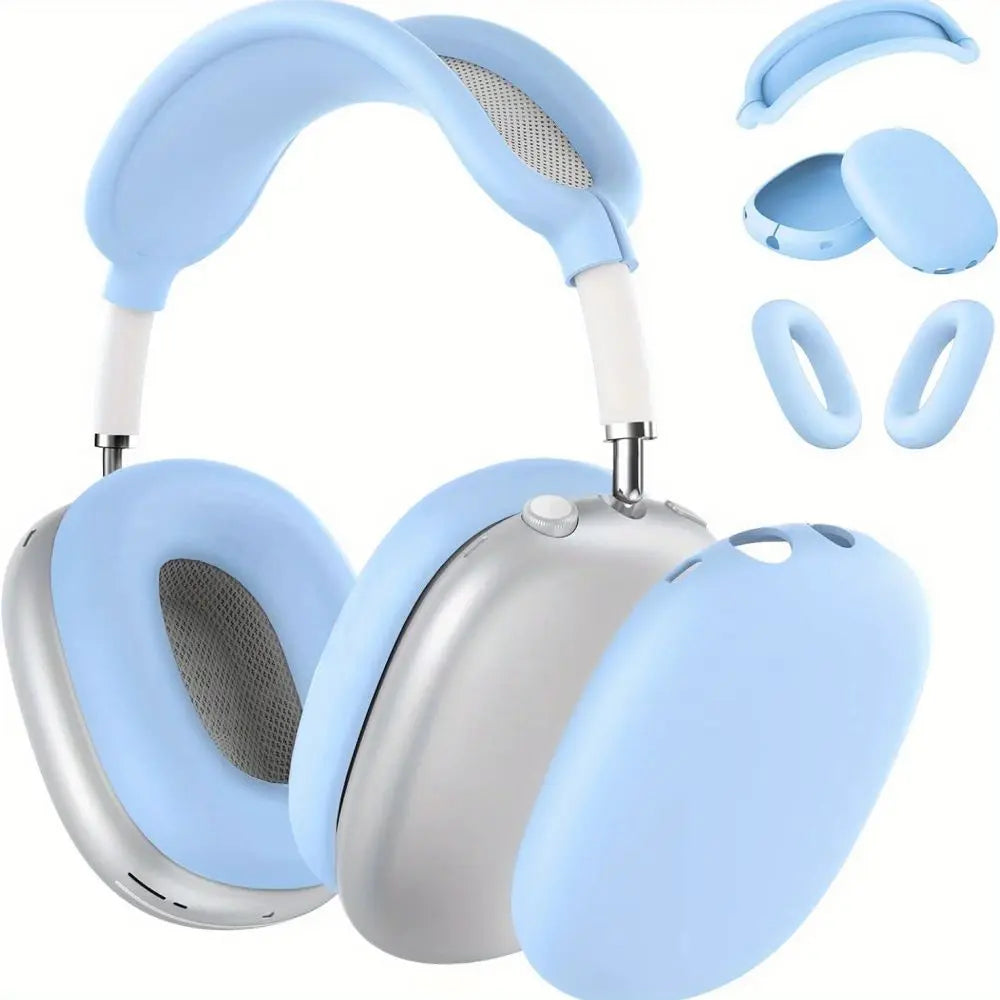 3-in-1 Silicone AirPods Max Case - Soft Shockproof Anti-Scratch Headphone Protector Cover