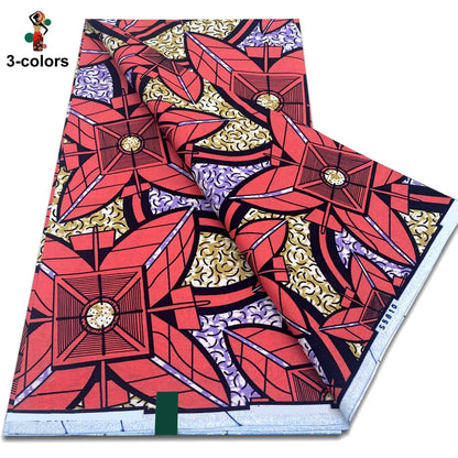 African Ankara Wax Fabric - 100% Cotton Soft Pink Pagne Fashion Print
