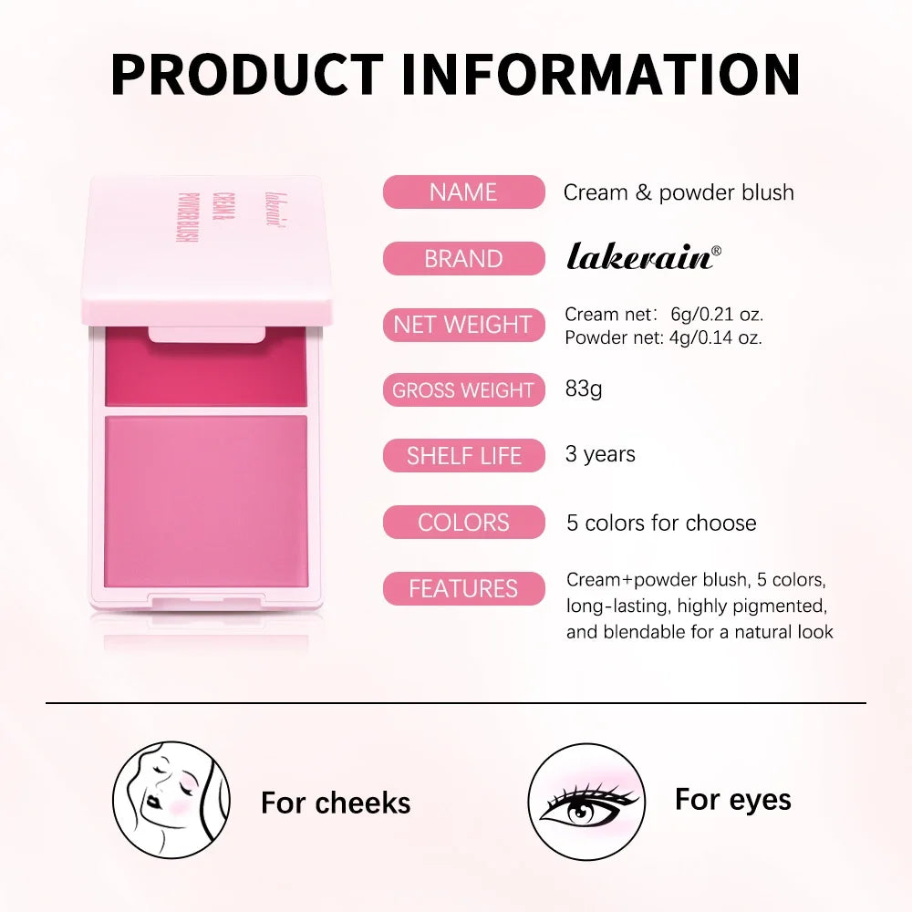 Juvia’s Blush Cream Powder Makeup - High Pigment Matte Rose Blush Duo with Long-Lasting Natural Finish Cosmetics