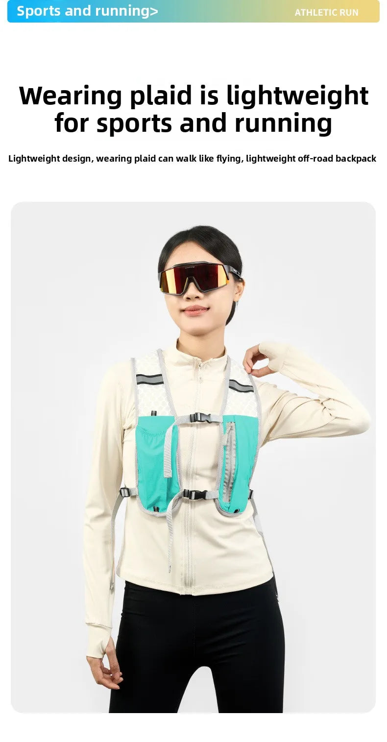 Lightweight Reflective Running & Biking Vest | Hydration Chest Pack with Phone Storage Pocket
