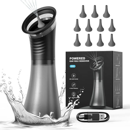 Electric Ear Wax Removal System – Water Powered Ear Cleaner with Irrigation Flusher, 3 Pressure Settings for Safe & Effective Ear Care Tool