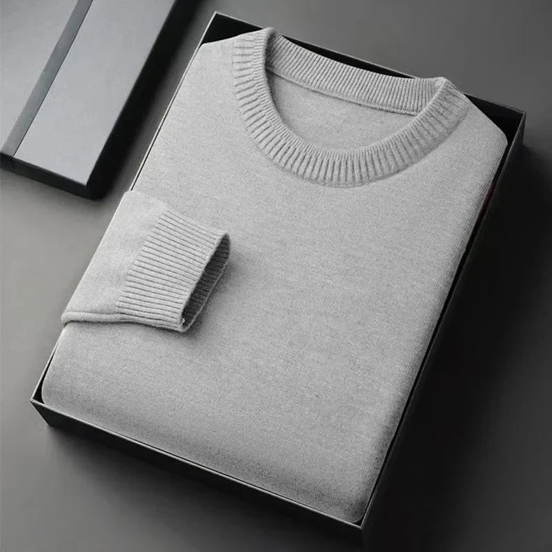 Men's Classic Crewneck Sweater - Soft Lightweight Long Sleeve Knit Pullover Casual Solid Color Top