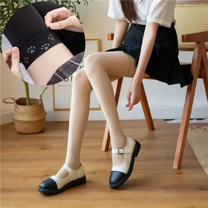 Over The Knee Velvet Thigh High Socks for Women & Girls – Elastic Anti-Slip White Long Tube Uniform Stockings (Up to 190cm Fit)