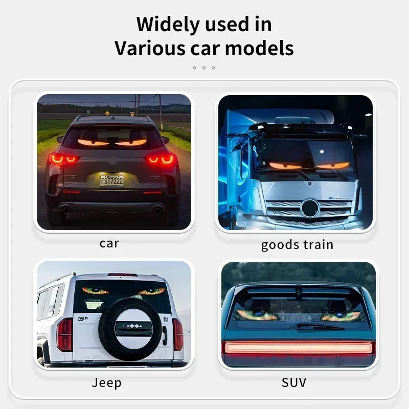 Truck & Car Devil Eye LED Pixel Panel Light – Remote-Control Soft Foldable Scrolling Display 12V/24V