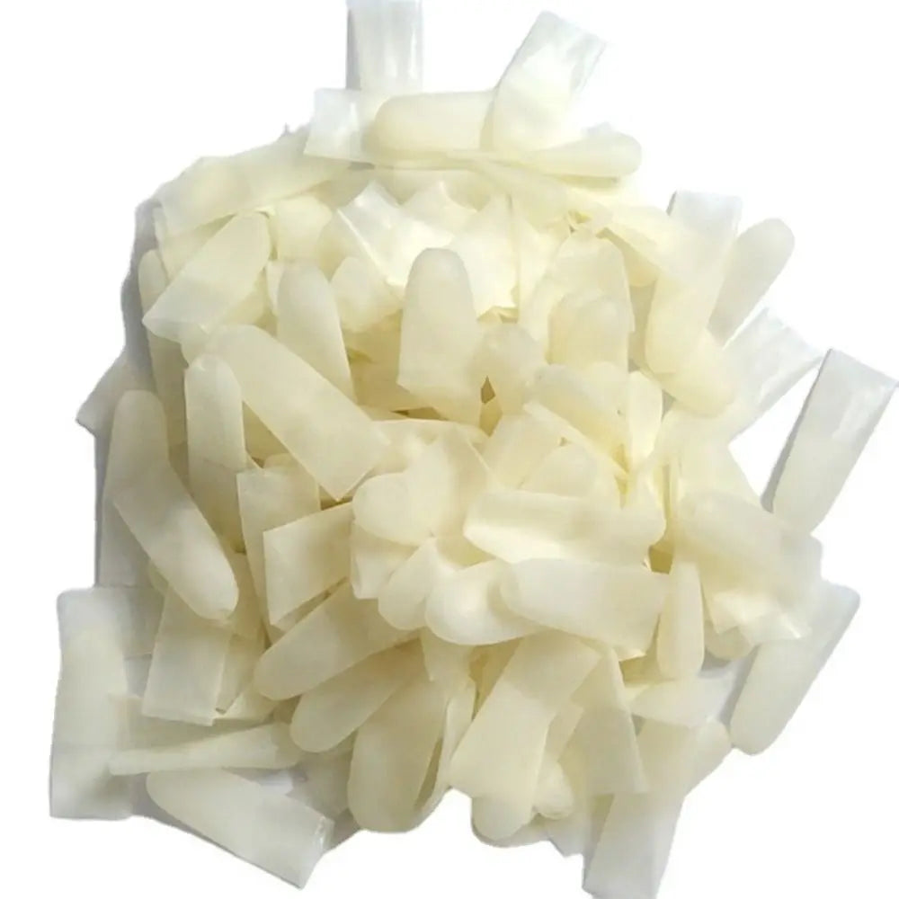 100Pcs Transparent Finger Covers - Disposable Anti-Static Non-Slip Latex Fingertip Protectors for Dust-Free Workplace Use