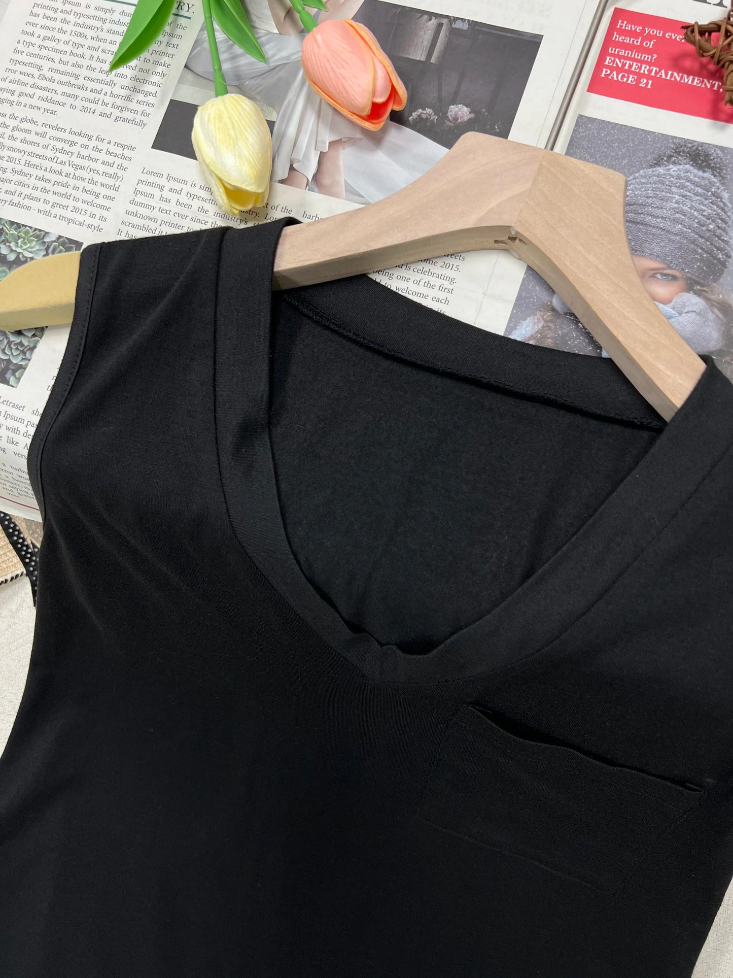 2026 Women’s V-Neck Sleeveless Camisole - Loose Fit Solid Color Casual Versatile Summer Top