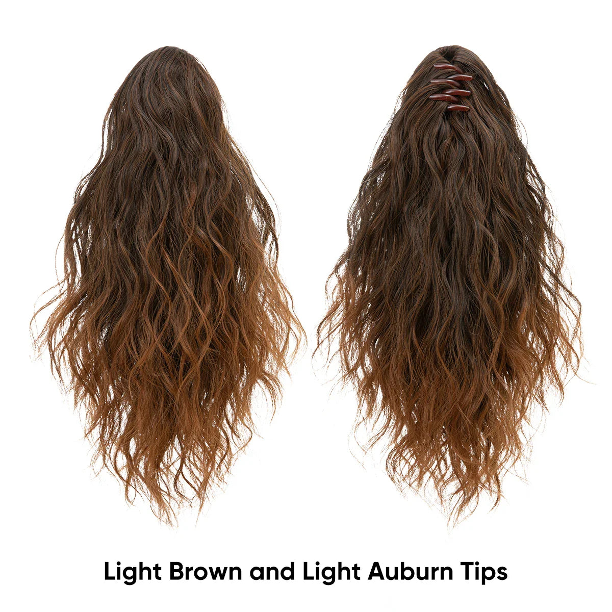 13-Inch Premium Synthetic Curly Claw Clip Ponytail – Blonde Brown Short Hairpiece, Fake Hair Extensions P064
