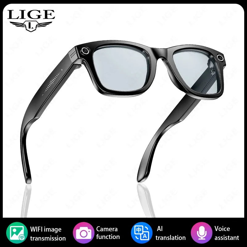 8MP Smart Glasses — AI Photo Recognition, Video Recording, Translation, Bluetooth, IP65 Waterproof, 270mAh Battery