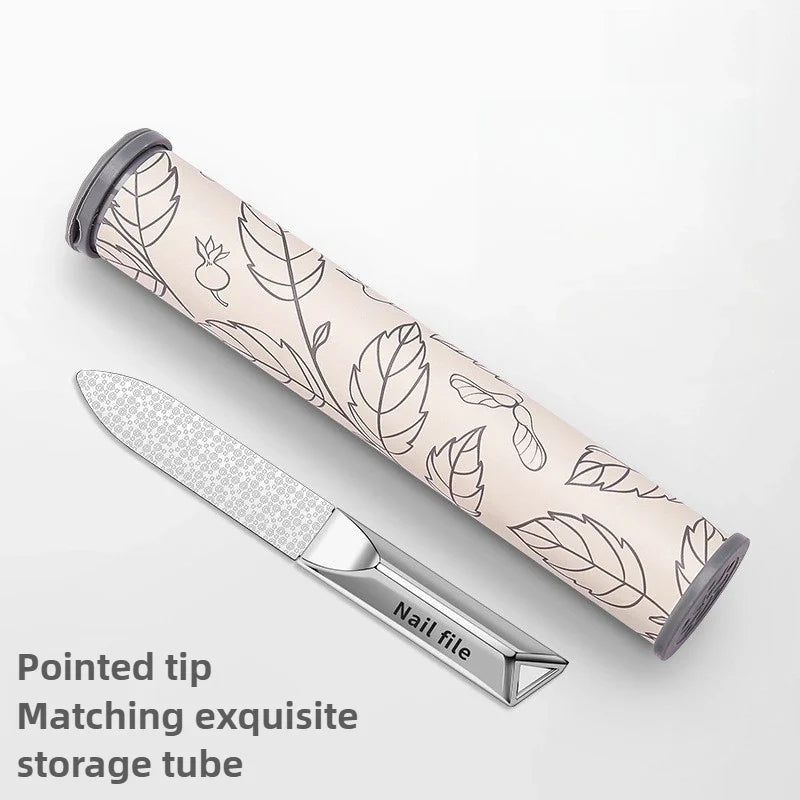 Stainless Steel Double-Sided Nail File - Professional Manicure Buffer & Nail Styling Tool for Home and Travel