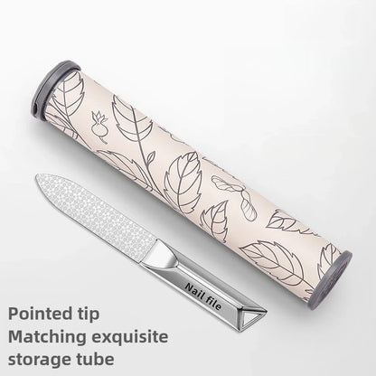 Stainless Steel Double-Sided Nail File - Professional Manicure Buffer & Nail Styling Tool for Home and Travel