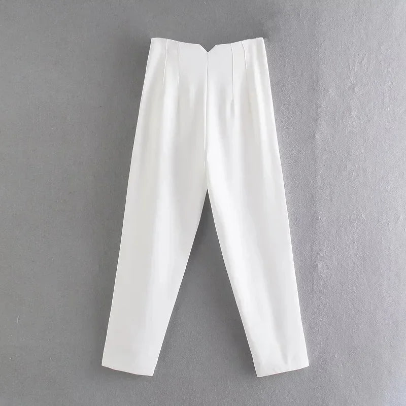 Women High Waist Office Pants - Fashion Formal Pencil Trousers for Workwear Business & Casual Outfits