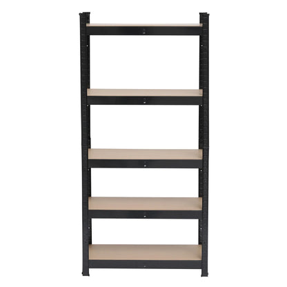 5-Tier Heavy Duty Metal Shelving Rack – Black Garage Storage Shelf Unit