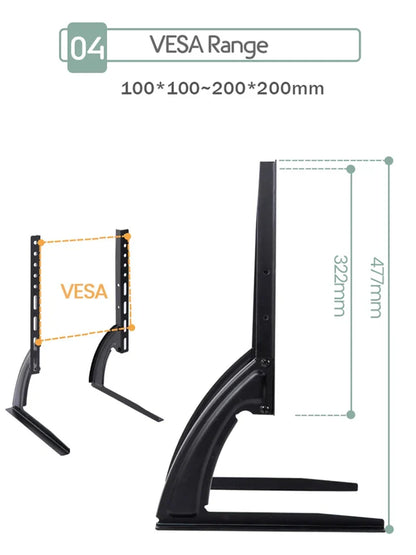 BEISHI Universal TV Stand for 14-42 Inch LCD/LED/OLED Flat & Curved Screens – Tabletop Pedestal Mount Bracket