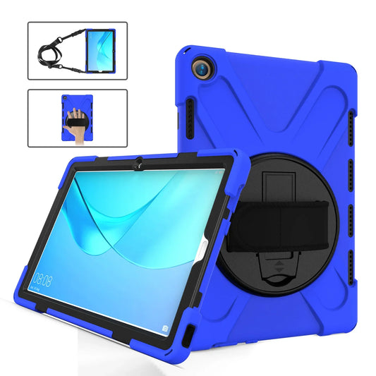 Huawei MediaPad M5 10.8 Case - 360° Rotating Hand Strap Shockproof Protective Stand Cover