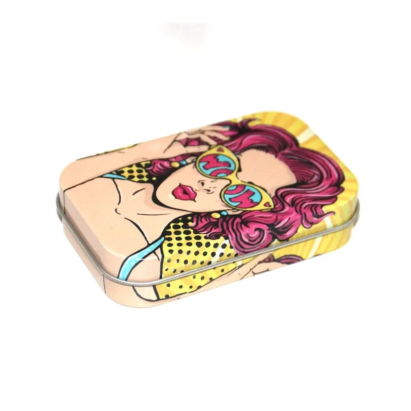 Metal Flip Storage Tin - Sealed Tobacco, Rolling Paper, Jewelry, Candy, Coin & Key Organizer