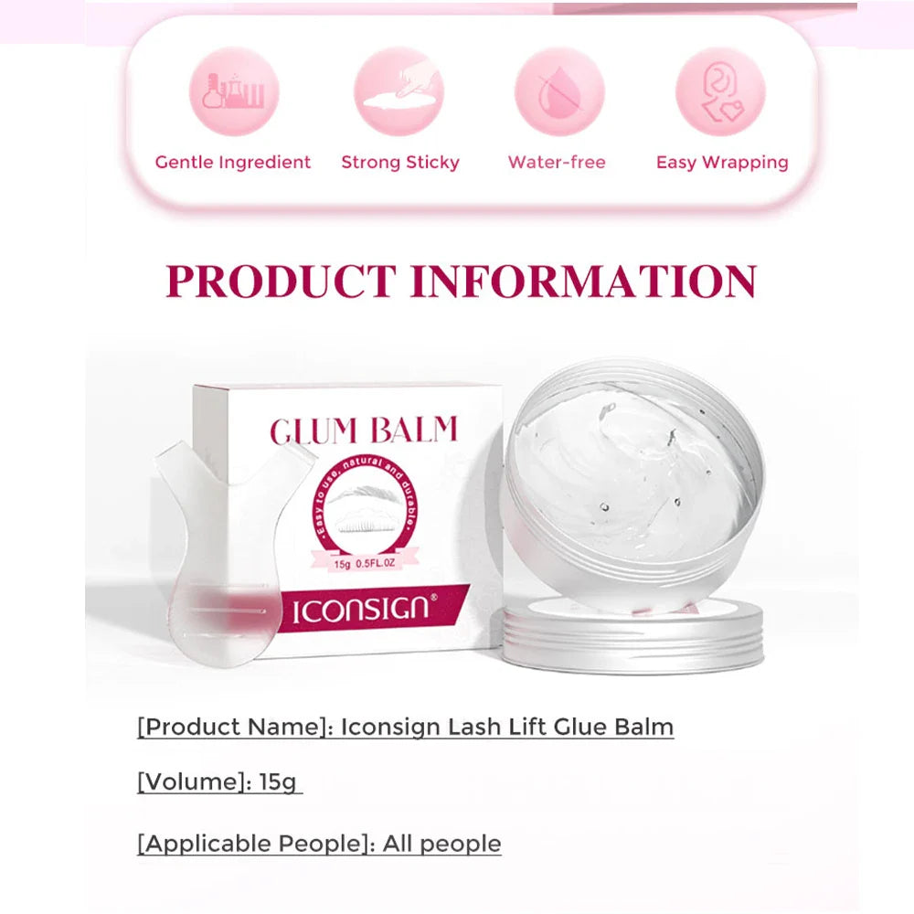 ICONSIGN Lash Glue Balm – Fast Fixing Eyelash & Brow Lifting, Waterproof Wax Beauty Makeup Tool