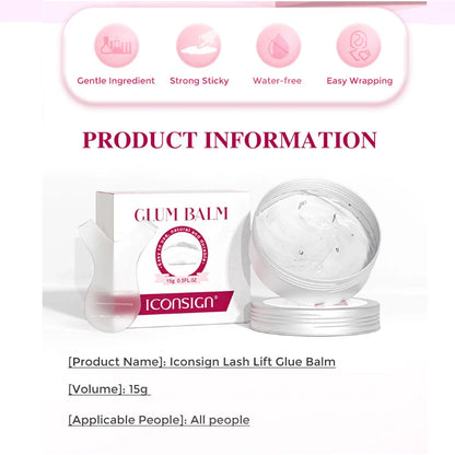 ICONSIGN Lash Glue Balm – Fast Fixing Eyelash & Brow Lifting, Waterproof Wax Beauty Makeup Tool