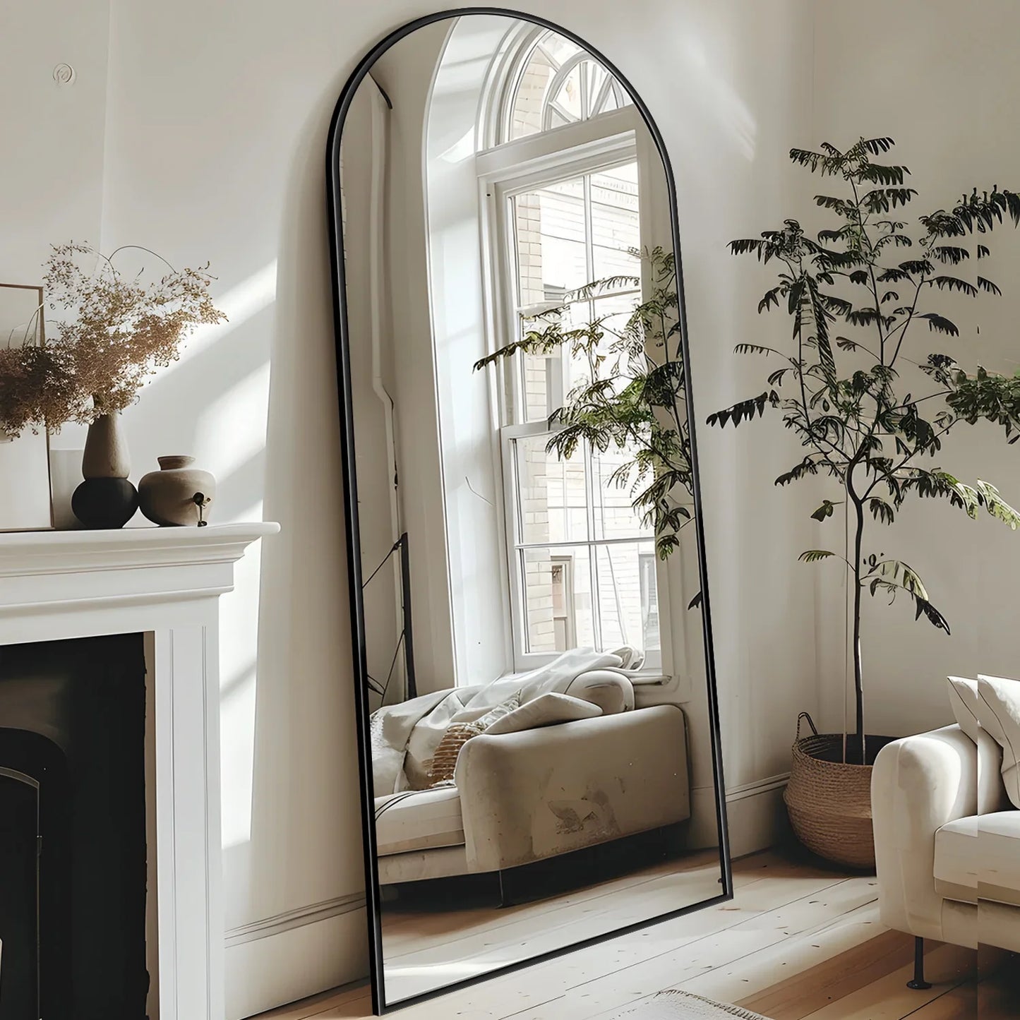 58"x18" Full-Length Floor Mirror — Oversized Rectangular Full Body Mirror with Stand for Bedroom, Living Room & Cloakroom